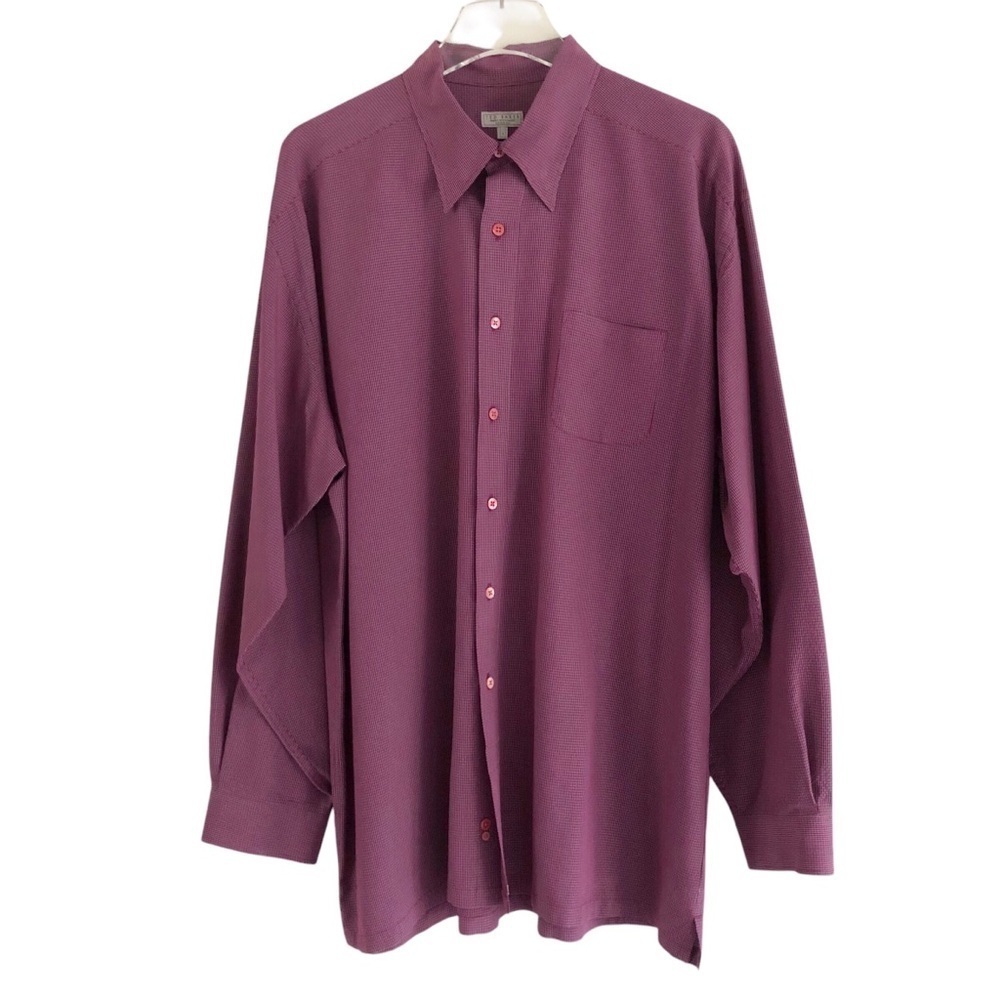 Ted Baker Mens Dress Shirt Maroon Large
